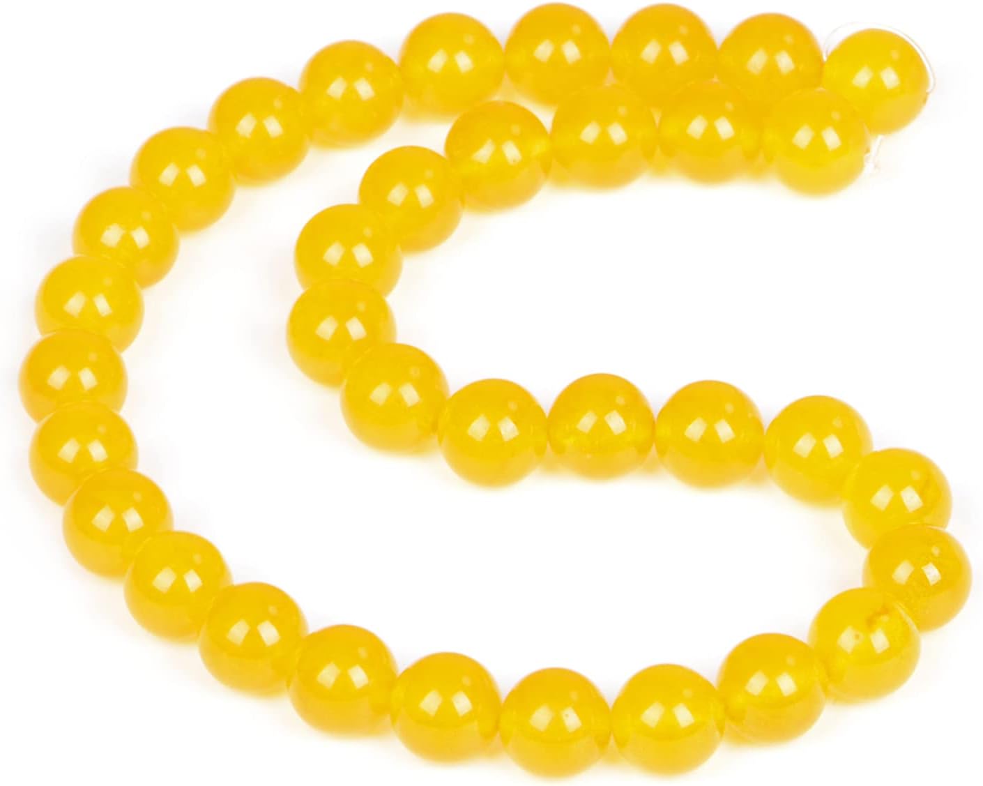 AD Beads Natural Gemstone Round Loose Beads 15" for Bracelet Necklace Earrings Jwelery Making Crafts DIY (10mm, Yellow Jade) - Image 2