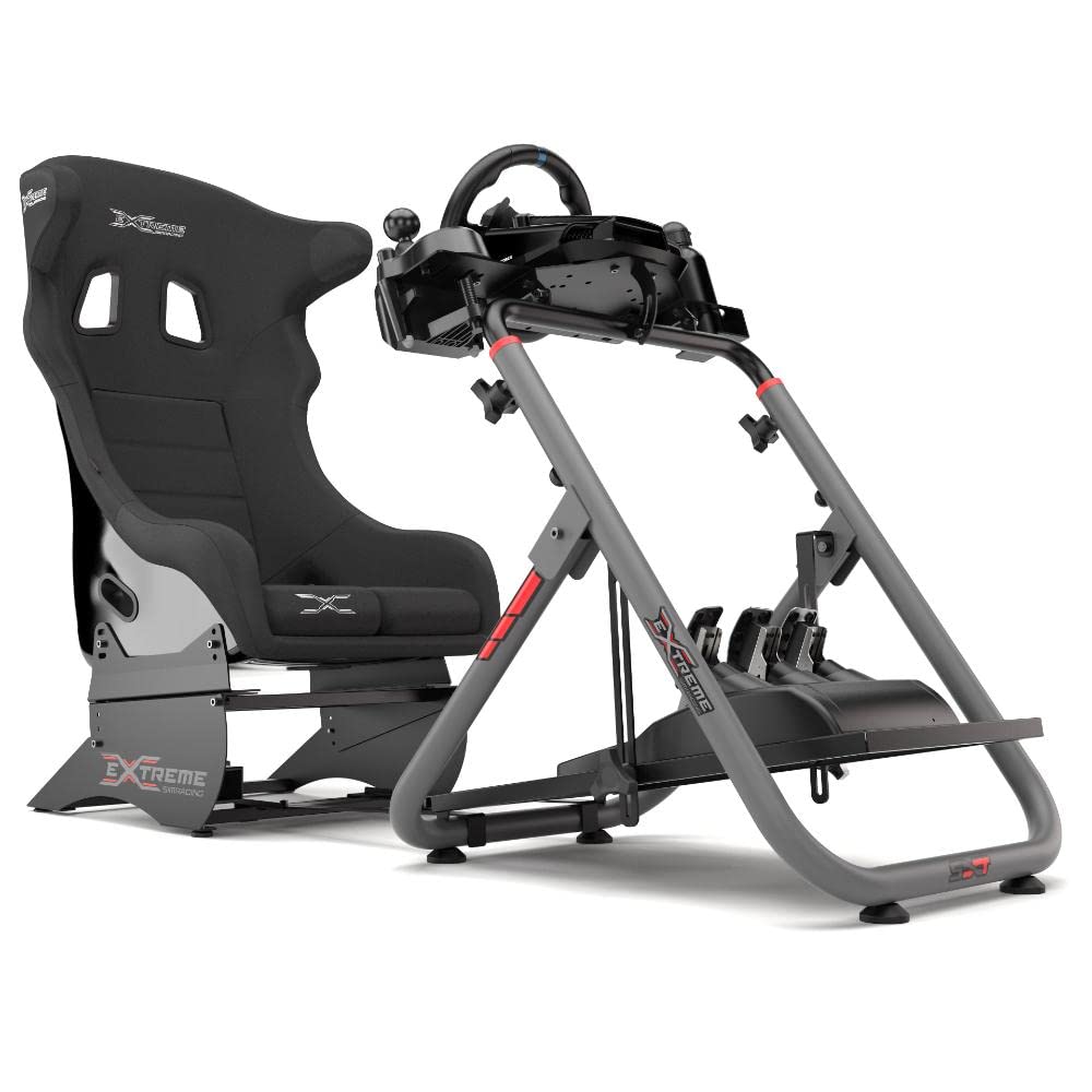 Extreme Sim Racing Wheel Stand Cockpit SXT V2 Racing Simulator - Racing Wheel Stand For Logitech G25, G27, G29, G920, Thrustmaster And Fanatec - Wheel Locks Included - Nardo Gray