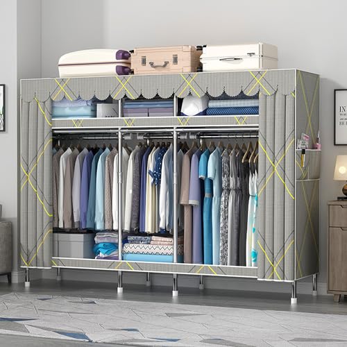 YIUTERA Closet Armables para Ropa, Armarios para Ropa 205 * 170 * 45cm, Organizador de Ropa Ligero y Resistente, Armario Minimalista de Gran Capacidad, Fácil de armar para...