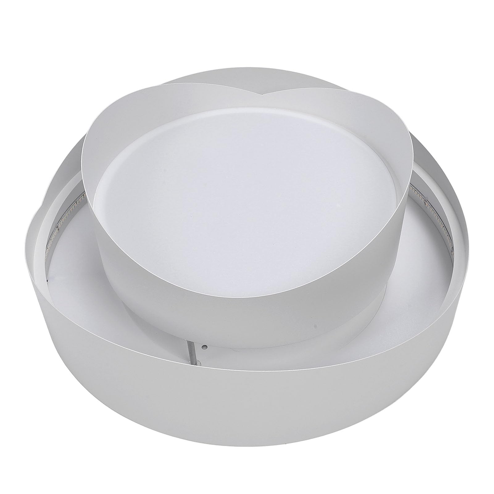 Sufitowa LED do Montażu Podtynkowego z Pilotem, 3000 K do 6500 K z możliwością ściemniania Nowoczesna 2 Pierścieniowa Okrągła Oprawa Sufitowa Sypialni Kuchnia Jadalnia Pralnia