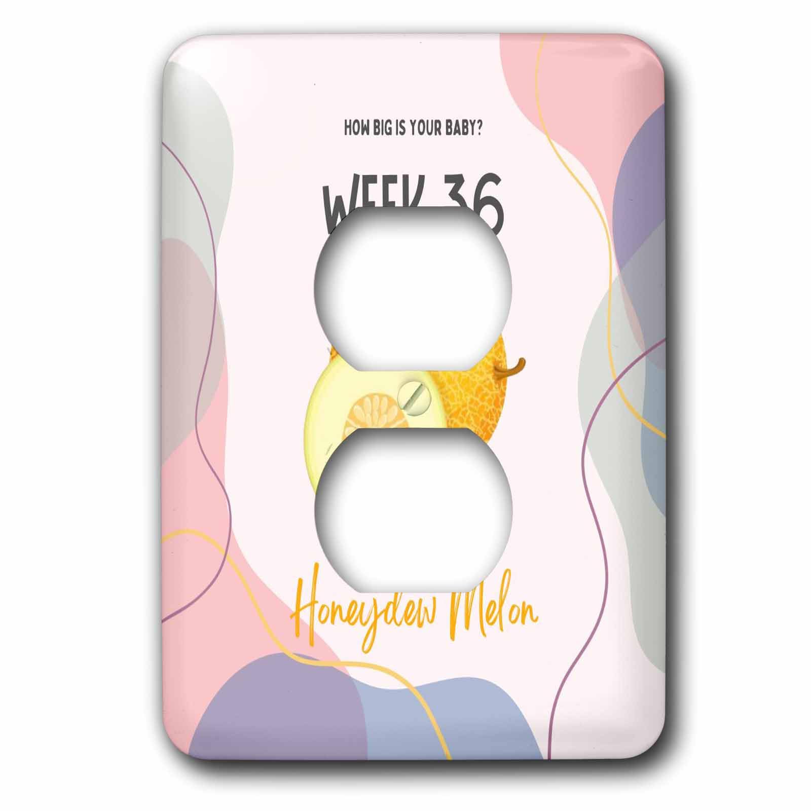 3dRose Image of Honey Melon how big is your baby week 36 - Light Switch Covers (lsp-388488-6)