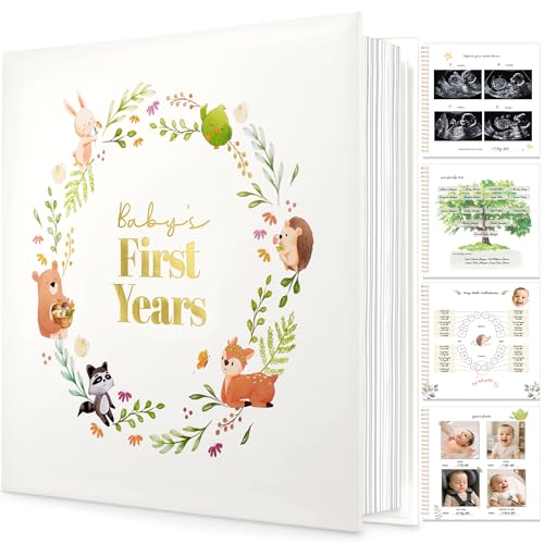 Baby Book Keepsake First 5 Years Baby Memory Book Girl Boy Newborn (Muse)