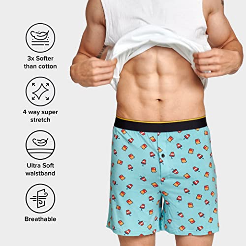Image of Bummer Micro Modal Boxer Shorts for Men - Ultra Soft & Breathable, 3 Times Softer Than Cotton, Anti-Bacterial, Stretchable for Ultimate Comfort & Style, Pack of 1 (A Shark Tank Product)