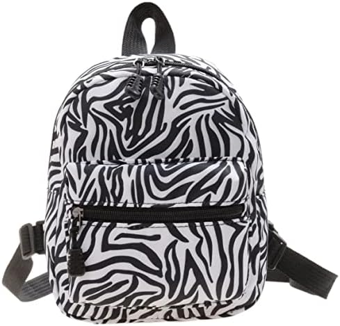 ZEHO Mini Backpack for Teens Small Cute Backpack for Women Girls Lightweight Fashion Small Canvas Daypack, Zebra Print