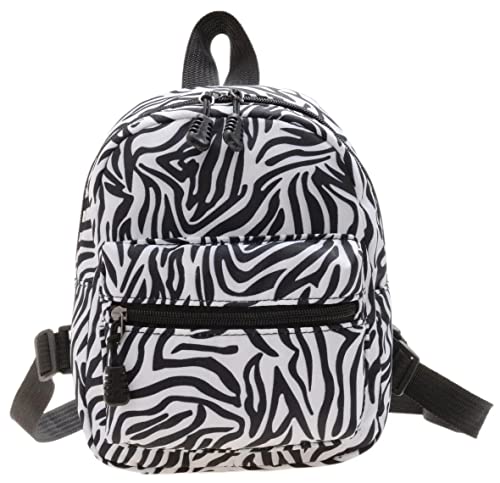 Zeho Mini Backpack For Teens Small Cute Backpack For Women Girls Lightweight Fashion Small Canvas Daypack, Zebra Print #TOP4