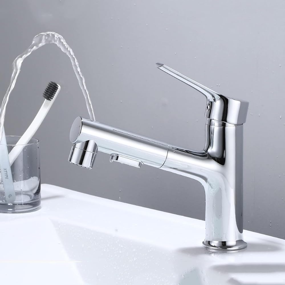Robinet lavabo extractible pour nettoyer facilement votre salle de bain