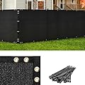 Duerer 6x50ft Privacy Screen for Fence - Heavy Duty Windscreen Fencing Mesh Shade Net Cover with Cable Tie, UV-Protection for Wall Garden Yard Pool Deck Shield 90%, Black