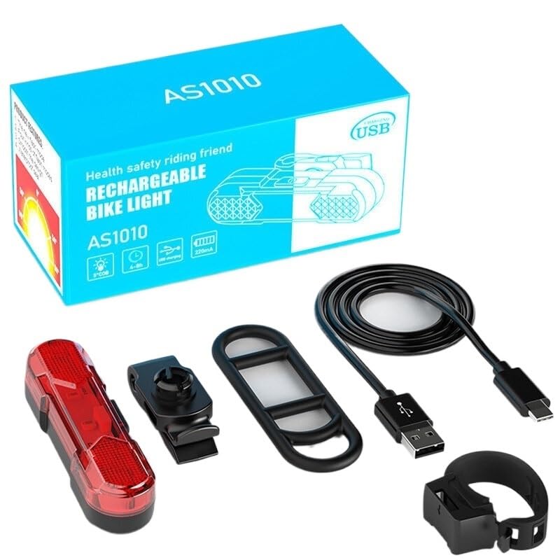 Luce Posteriore per Bicicletta, Luce Posteriore per Bicicletta Ricaricabile Tramite USB, per Casco da Ciclismo, Zaino, Luce Posteriore di Avvertimento di Sicurezza