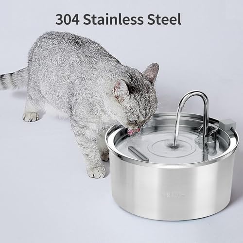 Fuente de agua para gato 3.2L acero inoxidable automática miniatura 4