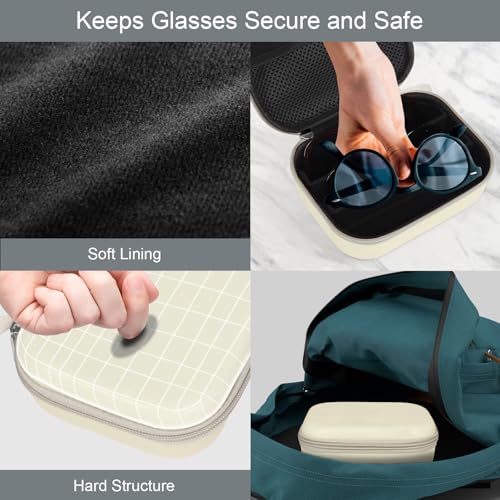 Image of Bukere Travel Sunglasses Organizer Case, PU Leather Adjustable Slots for Multiple Glasses, Hard Eyewear Box for Men Women