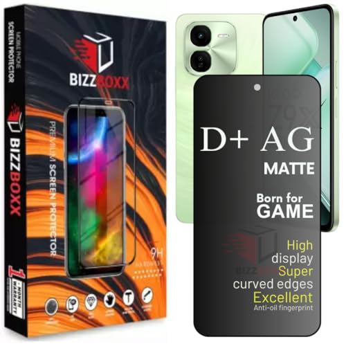 Image of Compatible With Vivo T3x 5G | iQOO Z9x 5G D+ AG Matte Tempered Glass Screen Guard Protector Anti-Fingerprint Gaming Special With Camera Cut (T3x and iQOO Z9x)- Pack of 1