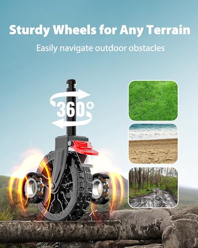 Image of Wagons Carts Foldable, 350LBS Collapsible Wagon with 360 Rotating Wheels, Brakes, and Side Pocket, Large Capacity 160L Wagon Cart for Shopping, Park, Camping and Outdoor Use