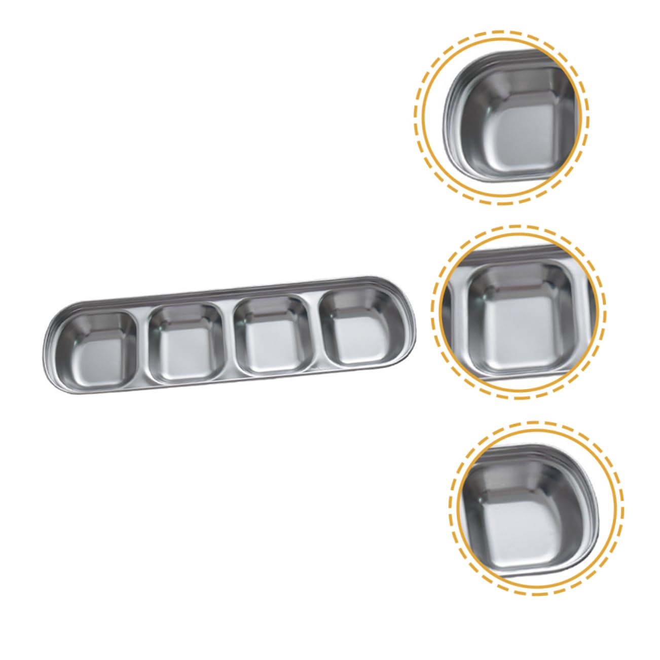 NAMOARLY Sauce Dish Sauce Cup Fruit Bowl Seasoning Dish Seasoning Plate Dishes Compartment Sauce Plate Restaurant Chip Dip Bowl Divided Bowls Vinegar Dish Sauce Bowl Silver Stainless Steel