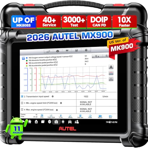 Autel MaxiCheck MX900 Scanner, 2026 Bidirectional OBD2 Diagnostic Scan Tool CAN FD DOIP, 8Inch US Ver. of MaxiCOM MK900 MK900BT V2.0 of MK808S MK808 MK808BT PRO MX808S, 3000+ Active Test, 40+ Service