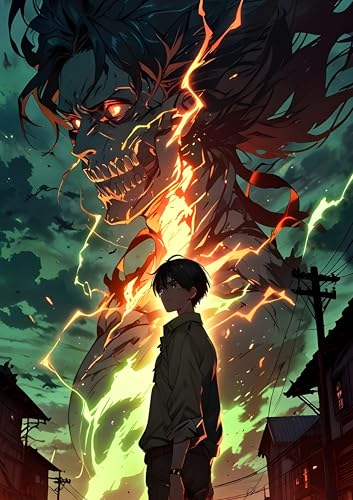 Image of NIJUKA Anime Printed A4 Size Metal sheet Poster For Home And Room Decoration | For Anime Art Fans Boys And Girls (Fan Art Titan Tranformation Eren)