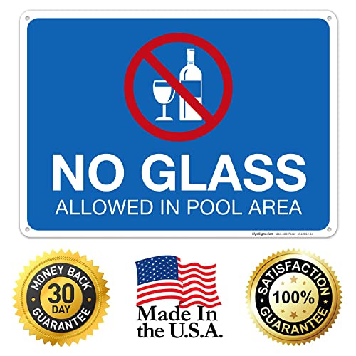 Cartel de piscina aluminio no vidrio 10x14 pulgadas miniatura 5