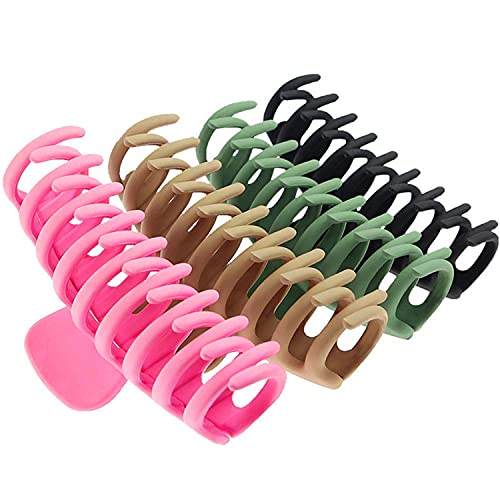 4 Stück Große Haarklammer, Kunststoff Haar Haarklammern für Frauen,Klaue Clips,Rutschfeste Haarnadel,Haarspangen,haarspangen mädchen,Unregelmäßige,Kiefer kKlammer,Haarspangen,Metall Haarnadel Cover