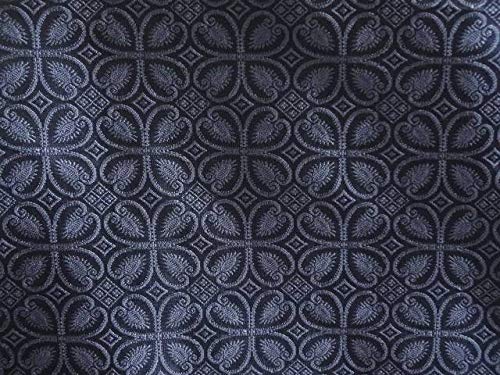 Tissu Soie Brocade Bleu Nuit pour Robe de Soirée et Créations