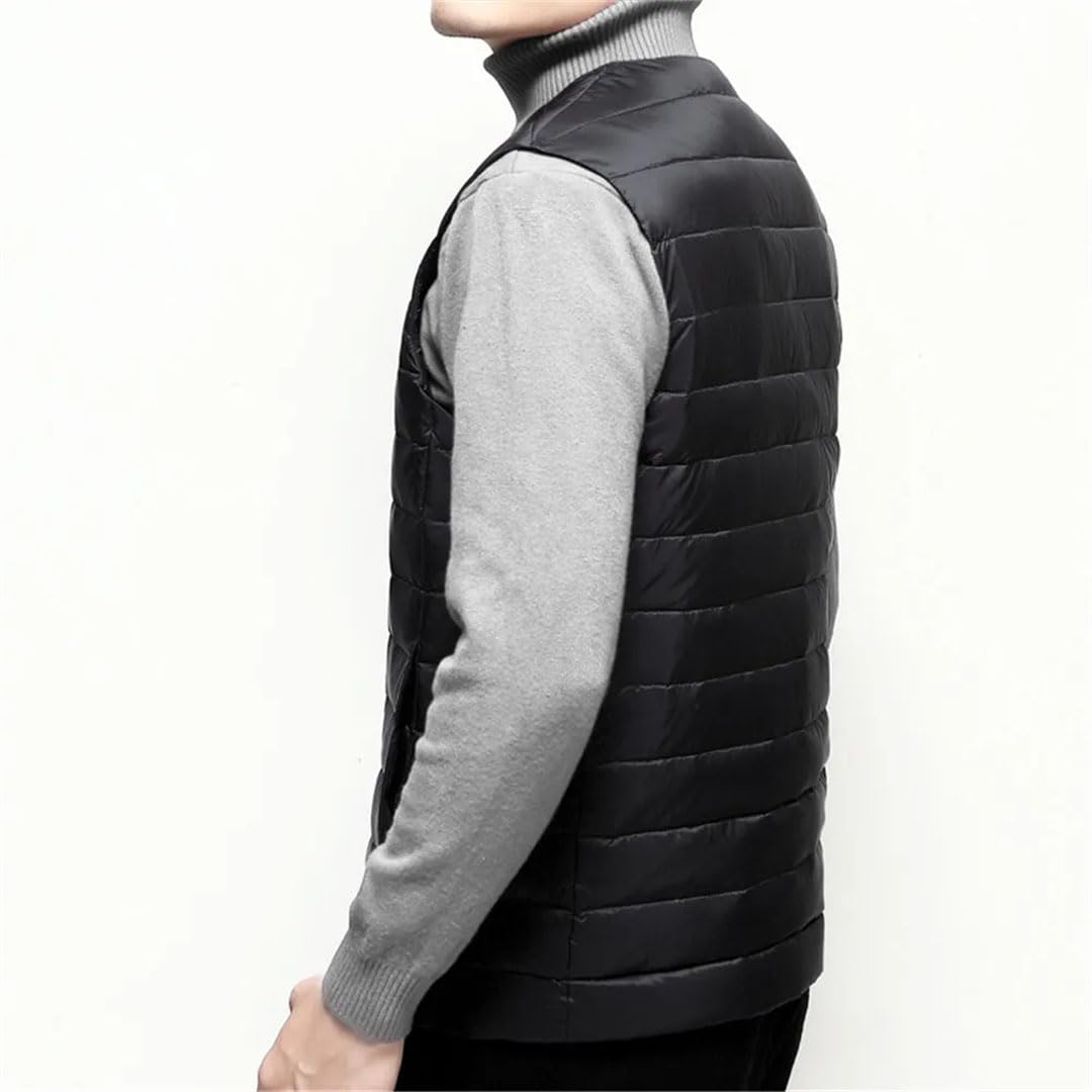 Chaleco De Plumón De Pato Blanco Para Hombre, Chaqueta Sin Mangas, Chaleco Con Cuello En V, Chaleco Informal De Invierno