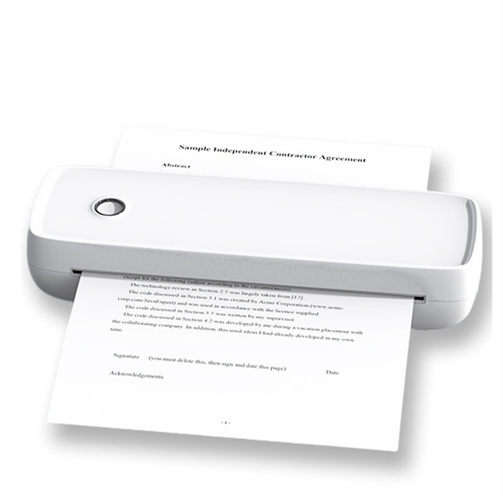 Portable W-i-r-e-l-e-s-s Letter Printer, Inkless Thermal Compact Printer, Compact Printers, Work with Laptop Phone and Pad, for Travel Home Office Vehicles