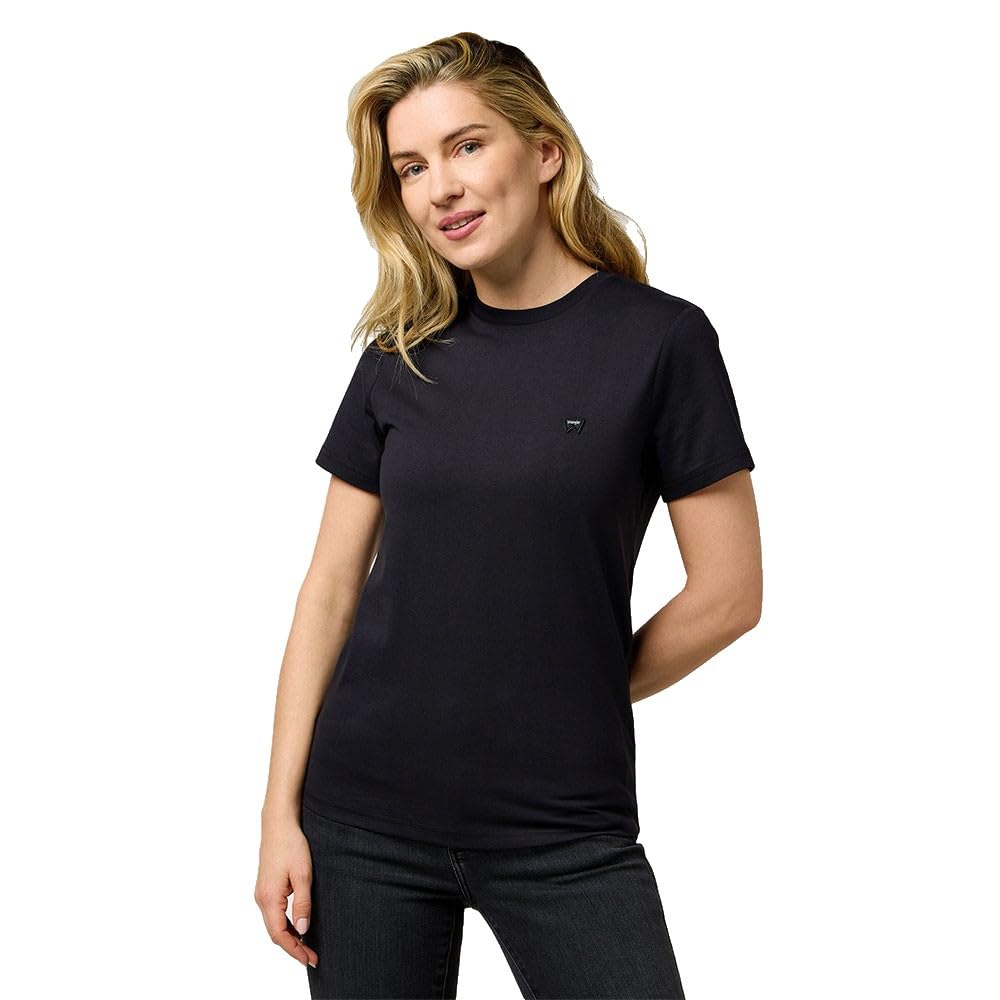 Wrangler Women's Sign Off Tee T-Shirt, Black I, S
