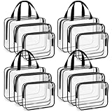 AOZUO 12 Pack Clear Makeup Bags, PVC Clear Pouches...