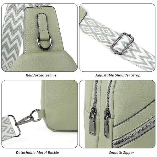 Image of TANTOMI Sling Bag Crossbody Bags for Women Leather Cross Body Bag Trendy Fanny Pack Chest Travel Purse with Adjustable Strap