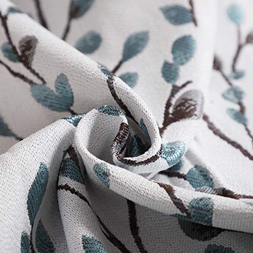 Basic Model Set Of 2 Jacquard Throw Pillow Covers Leaf Decorative Pillowcase Square Cushion Cover For Couch Sofa, 18X18 Inch (Blue, 18"X18") #TOP3