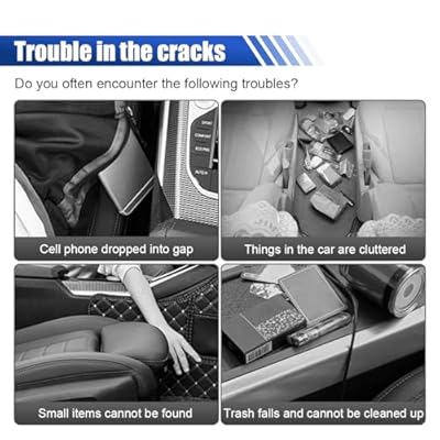 Car Cup Holder, Auto Front Seat Organizer, Multifunctional Cup Drink Holders with PU Leather Cover, Gap Filler Storage Box Coin Bucket Console Side Pocket Cell Mobile Phone Holder (Black)