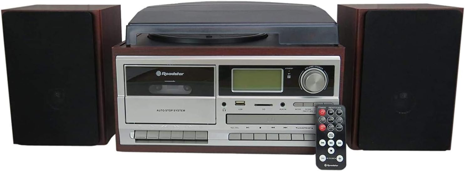 Roadstar HIF-8892DBT Mini Chaîne Hi-FI avec Platine Vinyle Vintage 3