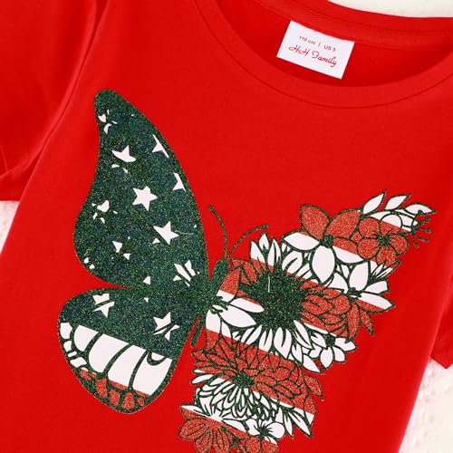Image of 4th of July Shirts for Girls Patriotic American Flag Kids Clothing