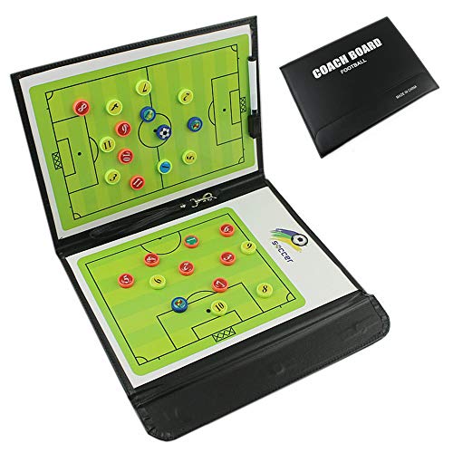 LaceDaisy Professional Abatible Pizarra Táctica de Fútbol Carpeta Táctica Magnéticas para Entrenador Entrenamiento de Fútbol con Imanes Lapiceros
