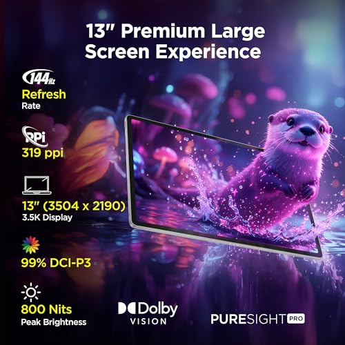 Image of Lenovo Idea Tab Pro Gen 2 with Pen Plus {Smartchoice} 13 inch Display, 3.5K Resolution, 144Hz Refresh | 8GB, 256GB | Snapdragon 8s Gen 4 | 10200mAh, 4 JBL Speakers, USB 3.0 with DP-Out, Wi-Fi 7, Luna Grey