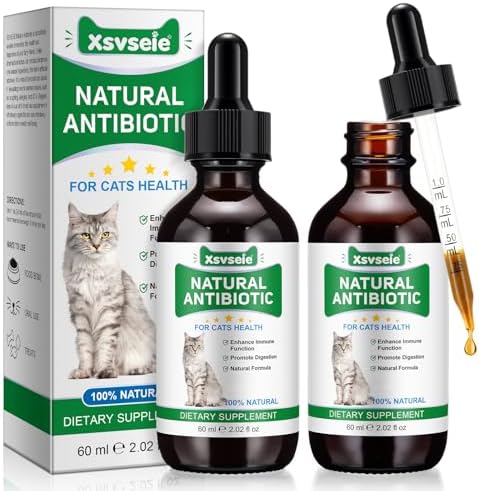 Antibióticos para Gatos, 2PCS Antibióticos Naturales para Gatos, Antibiotics for Cats, Suplementos para Gatos,apoya inmunológico y Gatos Alivio de Alergias,Suministros de Salud Gatos