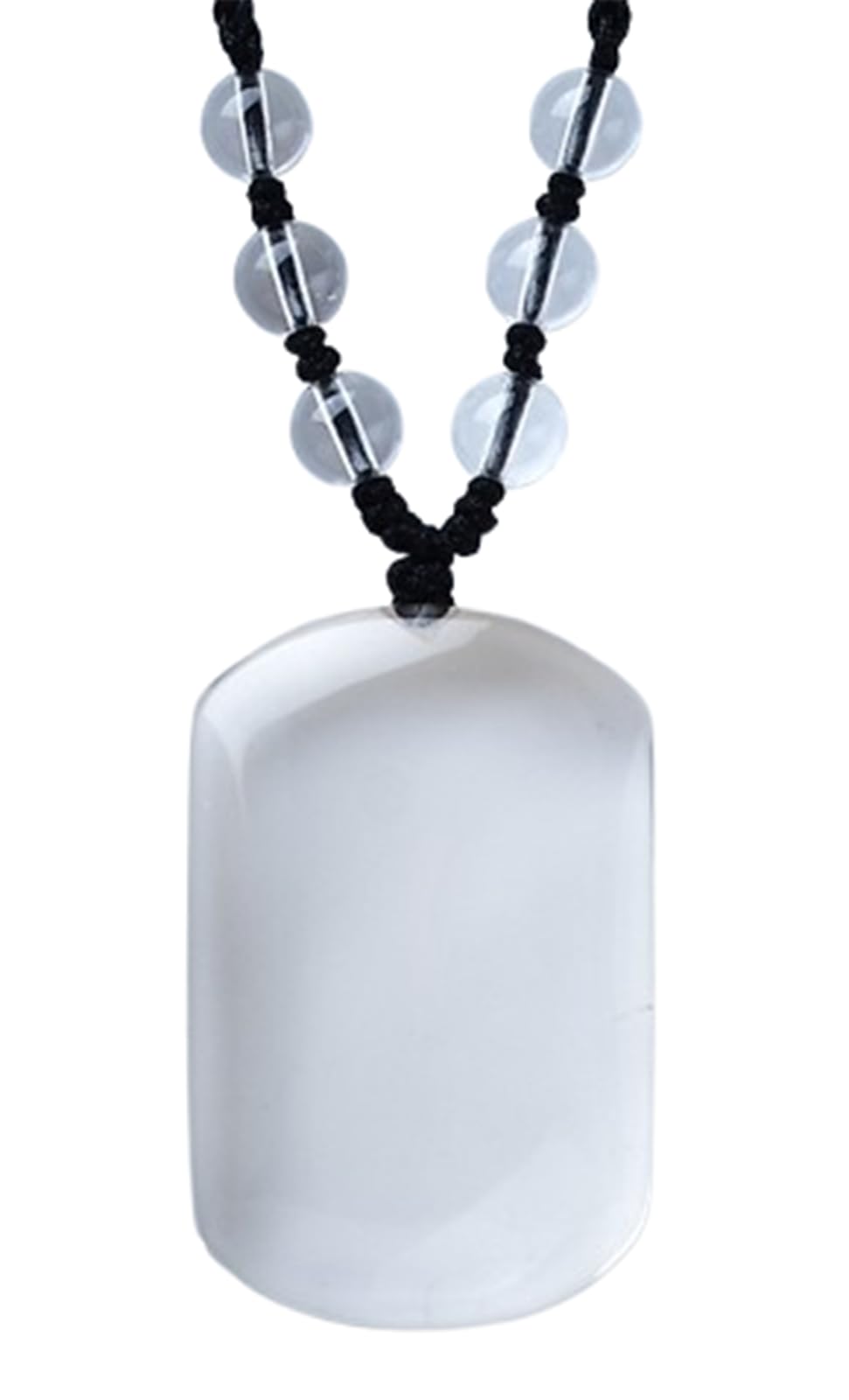 Collar con Colgante Rectangular de Cuarzo Transparente Natural – Collar de Piedra de Cristal para Mujeres y Hombres, joyería de Cuarzo Reiki para protección,40.5 * 26.4 * 8.7mm