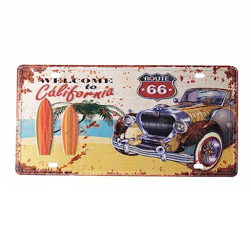 Image of Eazywagon Welcome to California Multipurpose Metal Signs - License Wall Plate, Decorative Car Tag - Ideal for Cafe, Restaurant, Shop, Home, Hotel, Club, Office, Living Area