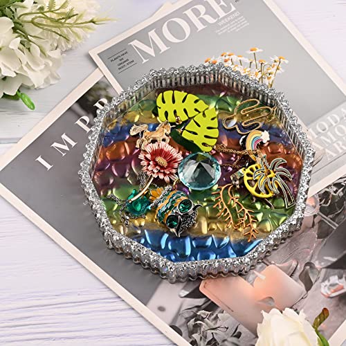 Resin Tray Molds, Rolling Tray Mold for Resin, Polygon Tray with Edge Silicone Molds for Resin Casting DIY Jewelry and Cosmetics Storage Container Craft Gifts