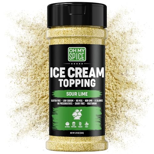 Ice Cream Topping Sour Lime Mix - Gluten Free &amp; Low Sodium Lime Powder with Citric Acid &amp; Powdered Limes Juice Concentrate - Keto Popcorn Seasoning Dried Limes for a Fruit Cup or Margarita Salt. 5.7oz