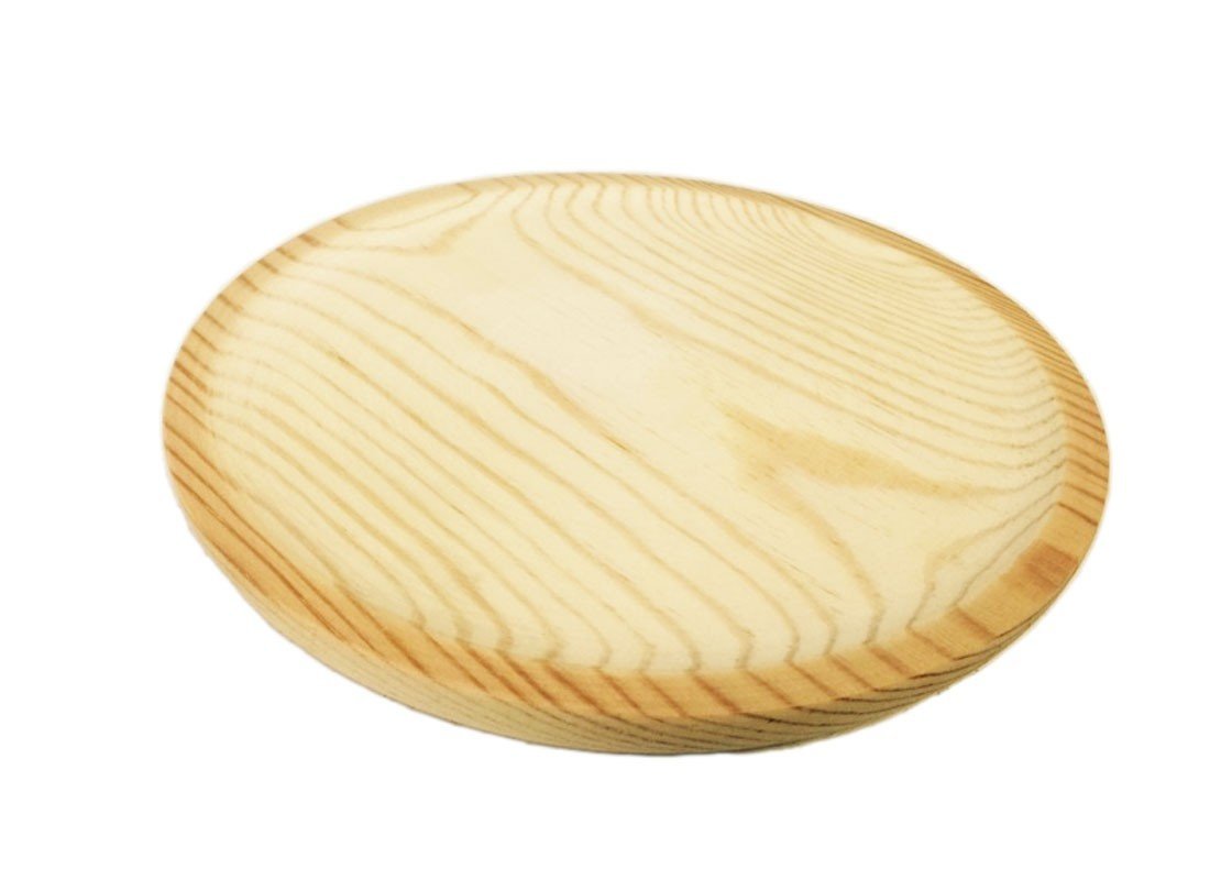 Tradineur - Pack de 12 Platos de Madera Especial para Pulpo, de 25,5 cm de diámetro, para el hogar o hostelería. Set de 12 recipientes para Servir Comida, para Carnes, Embutidos, quesos