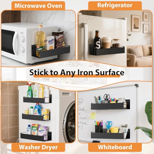 Image of ESPERO Fridge Side Storage Rack, Magnetic Metal Shelf For Fridge, Kitchen Spice Rack Organizer for Refrigerator, Oven, Space-Saving Organizers, Multi-Use for Spices, Utensils Store (Pack Of 1)