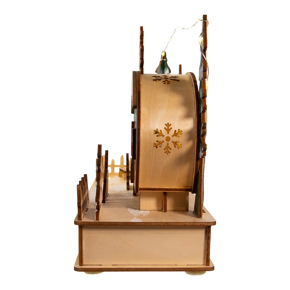 Kurt S. Adler Batteriebetriebener Camper aus Holz mit Weihnachtsmann Tischstück, Mehrfarbig, 7.5-Inch