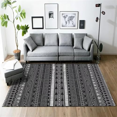 Moquette intérieure 80x80cm tapis de salon géométrique gris - 2