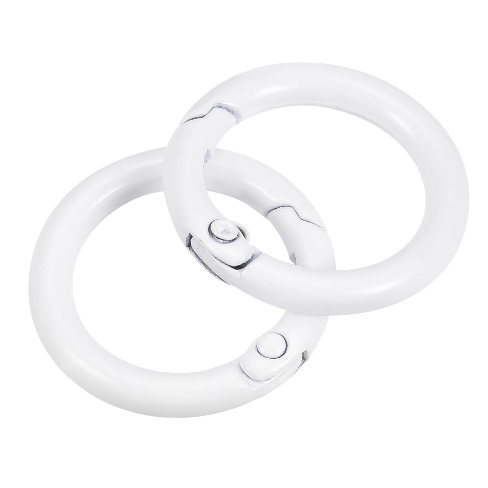 METALLIXITY O-Ring Molla del Grilletto (27mm/ 1,06") 4pz, Moschettoni Ganci a Scatto Rotondi - per Appendere Artigianato o Decorazioni, Bianco