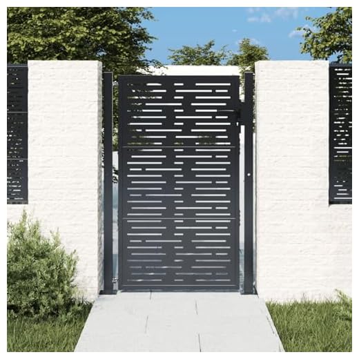 Portal de Jardín de Acero Galvanizado con Diseño Laser, Seguridad y Estabilidad | Color Antracita