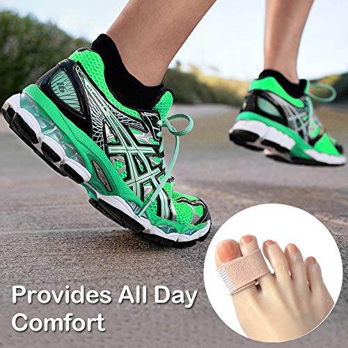 Image of Lengthened Broken Toe Wraps for Your Big Toes, 8 Pcs /Pack Fabric Toe Splint Toe Cushioned Bandages Finger Protectors Straightener Hammer Toe Separators