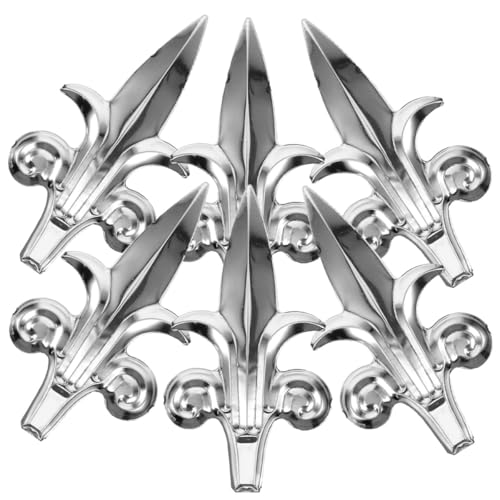 KONTONTY Puntale per Recinzione Esterno in Acciaio Set 6 Pezzi per Cancelli e Bordure da Giardino Accessorio Decorativo a Punta per Recinzioni e Corrimano Adatto a Uso Residenziale e