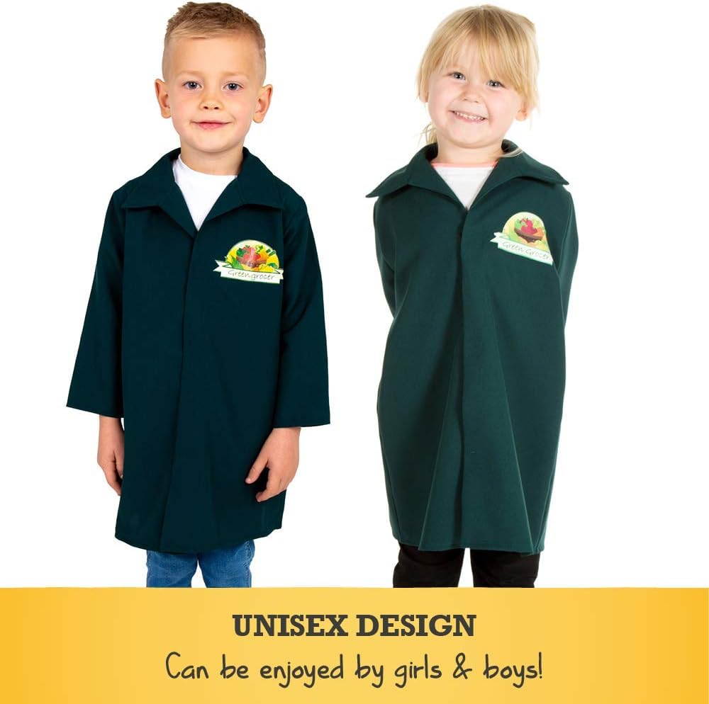 green emerald velvet dress Little Grocery Market Apron Roleplay Dress Up : Amazon.in: Toys & Games main image 1