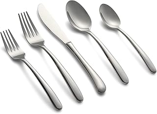 Silversmiths Jude Mirror 45 Piece Flatware Set, Service for Eight, silver