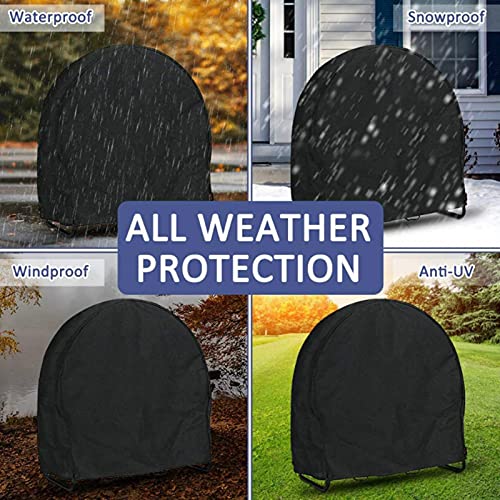 Vecksoy Brandhout Log Rack Cover, 420D Oxford Ronde Houten Frame Cover Outdoor Patio Tuin Log Rack Weerbestendig… - Image 7