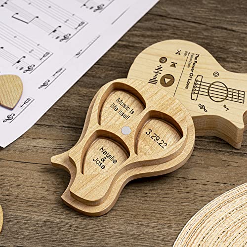 Boîte à médiators en bois personnalisé avec 3 médiators Spotify, boîte à médiators en bois pour guitare électrique… - Les Beatles, Paul McCartney, John Lennon, RIngo Starr, George Harrison Boîte à médiators en bois personnalisé avec 3 médiators Spotify, boîte à médiators en bois pour guitare électrique… – Image 5